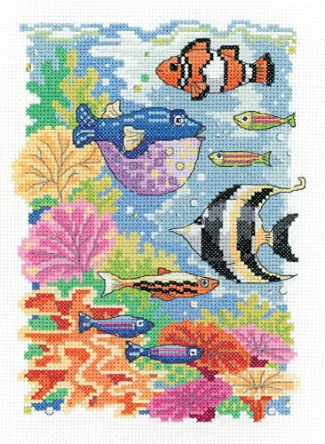 Heritage Crafts Tropical Fish Counted Cross Stitch Kit