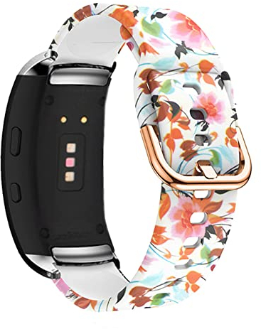 Silikon Armbänder Für Samsung Gear fit 2 Pro/Gear Fit 2 Ersatzband Für Damen Frauen Herren Muster Sport Armband mit Kompatibel mit Galaxy Gear fit 2/ Gear Fit 2 Pro (Blumen2)