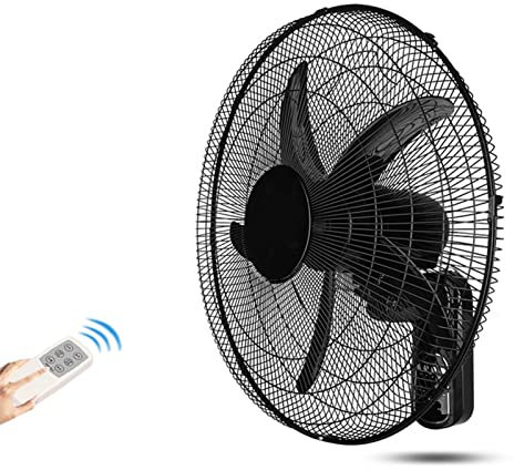 SHALOLY Wall Mounted Fan, Industrial Moving Head Fan, Gale, 90W, Home/Office/Black (Remote Control)