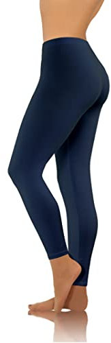 sesto senso Damen Leggings Dunkelblau Lang Baumwolle Mädchen Fitnesshose Sporthose Bunte Yoga 3XL Navy Blue