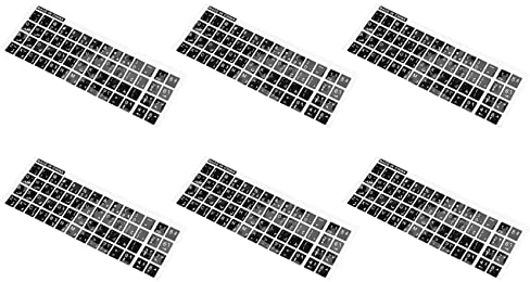6X Weissen Buchstaben Arabisch Englischen Tastatur Aufkleber Schwarz Fuer Laptop PC
