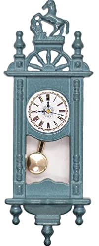 HOMSFOU Puppenhausuhr Im Maßstab 1:12 Vintage-Puppenhaus-Standuhr Standuhr Aus Holz Puppenhausmöbel Spielzeug Foto-Requisiten Für Puppenhaus-Zubehör