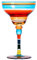 BYYLECL Hand Blown Painted Margarita Glass 270ml Cocktail Glasses for Couple Gift, Margarita Party Color Stripe