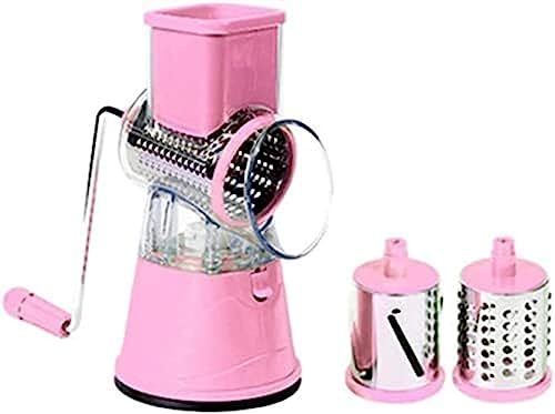 Robot Da Cucina Manuale Robot Da Cucina Manuale Tritare, Macinare, Frullare Tritatutto Per Alimenti Preparazione Dei Pasti Multifunzione,Rosa,12x24 Cm,HaoAMZ