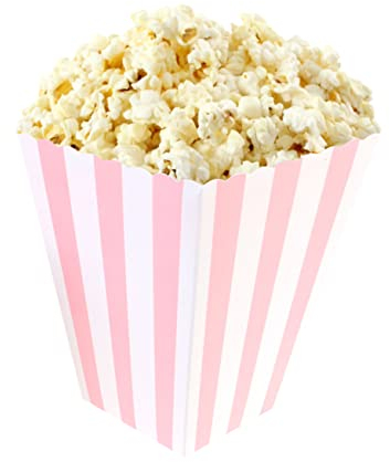 OFFSCH Caja De Palomitas De Maíz Rosa 48 Unidades Ideal Para Fiestas Infantiles y Adultas