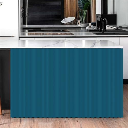 Surwin Rideau Court Cuisine, Anti-poussière Rideau Fenetre Rideau Étagères Rideau de Porte Rideaux Armoire Petit Rideau Occultant pour Salon Placard Café (W50xH70cm,Lac Bleu)