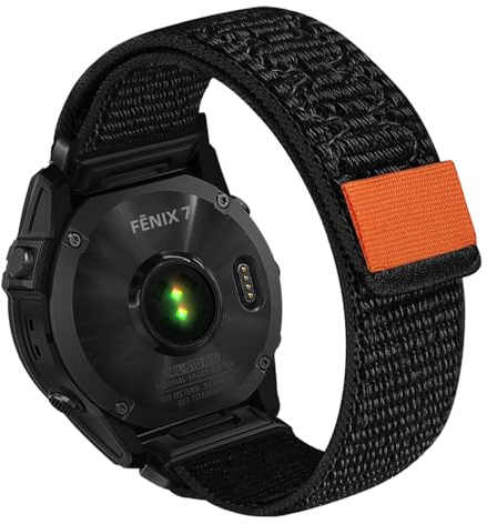 HaruYo QuickFit 22mm Uhrenarmband für Garmin Fenix 8 47 mm/E 47 mm/7/6/5/7 Pro/Fenix 7/6 Pro Solar/Garmin MARQ GOLFER (Gen 2)/Epix/Garmin Epix (Gen 2), Nylon Armband Ersatzarmband Schwarz