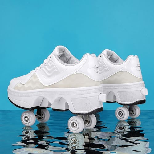 Rollschuhe Schuhe Rad Schuhe für Jungen Mädchen Erwachsene Rollschuhe Schuhe mit Rädern Flexible Schlittschuhe als Geschenk,37