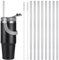 Kssvzz 8Pcs Paille en Verre, Pailles Droites Reutilisable 31cm avec 2 Brosses, Pailles Compatible Avec 30/40 oz Stanley Tumbler, pour Cocktails, Lait Glacé, Thé, Milkshakes, Café Glacé