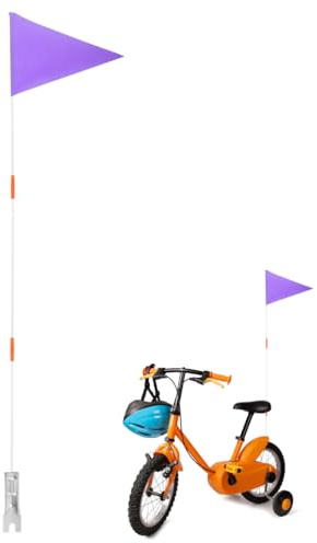 VANZACK 1 Satz Fahrradfahnenmast Outdoor-Fahrradfahne Fahrradfahnen für den Außenbereich heimtrainer fahrrad draussen das Schild Wimpel Auto Flagge Kind Zubehör Glasfaser Violett