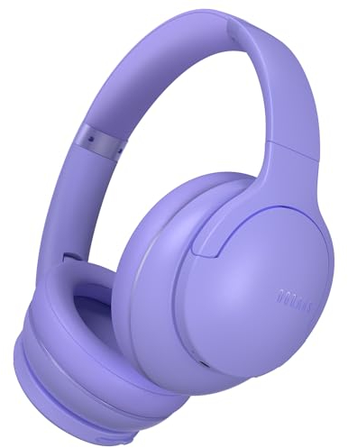DOQAUS Kopfhörer Kabellos Bluetooth Bis zu 90 Std,Bluetooth Kopfhörer Over-Ear mit 3 EQ-Modi, HiFi Stereo, Eingebautes Mikrofon, Faltbares Wireless Headphones für Handys/iPad/Laptops/PC-Violett