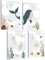 mojoliving Bilder Kinderzimmer jungen Baby Zimmer Poster Set Wandbilder Kinderzimmer mädchen Babyzimmer Deko Bilder für Baby Zimmer Dekoration (Set Meerestiere)