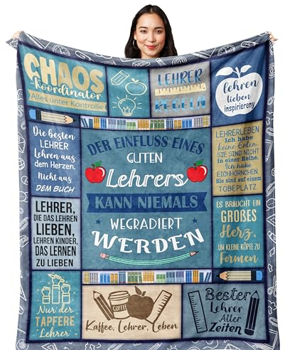 Yesbird Lehrer Geschenk, Geschenke für Lehrerin, Abschiedsgeschenk Lehrerin/Erzieherin, Geschenk zum Examen Lehrer, Danke DASS du Mir Beim Wachsen Geholfen Hast, Best Lehrer Geschenk Decke 150x130cm