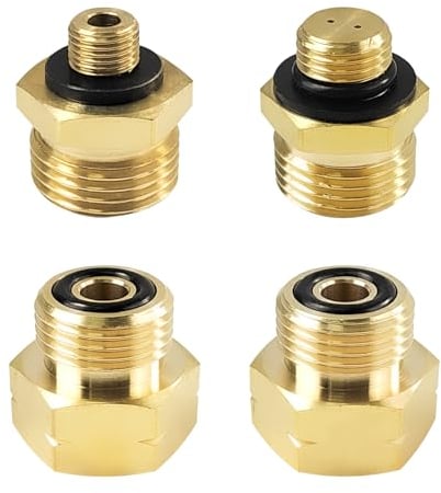 JCRWXP 4 Stücke Gasflaschen Adapter Set Europa, Gasflaschen Adapter, Gasanschluss Adapter aus Messing Gas Adapter, Euro Gas Adapter Set Für Europäische Propan/Butan Gasanschluss Adapter (1)