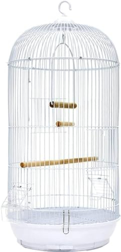 DLAZUM Professioneller Vogelkäfig für Haustiere, Vogelträger, Gartendekoration, Vogelkäfige, runder Vintage-Vogel mit Haken zum Aufhängen, Metall-Papagei, Starling, Luxus-Taubenkäfig, ausziehbares