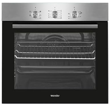 Wonder Horno MultifunciónCon Ventilador Inox WHM4701X. Capacidad 66 Litros, 2200W, 6 Programas, Interior Esmaltado, Fácil Limpieza, Eficiencia Energética Clase A