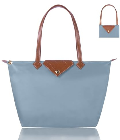 BOJLY Handtasche Damen Groß, Damen-Schultertaschen, Shopper Schultertasche,Wasserdichte Umhängetasche,Faltbare Handtasche Schwarz Für Leisure Travel Büro Schule Einkauf