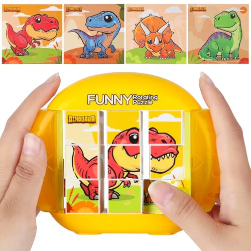 YAOZUP Spielzeug 4-in-1 Puzzle 9 Teile, Drehbares 3D Puzzle, Montessori Puzzle für Kinder, Geduldspiele Lernspielzeug Motorikspielzeug, Kinderpuzzle Steckpuzzle Geschenk für Kinder ab 2 3 4 5 6