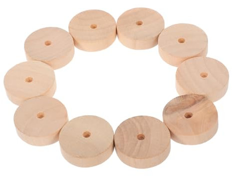 Lurrose 10stücke Kleine Holzräder Runde Räder Spielzeug Auto Räder Zum Basteln Für Kinderspielzeug