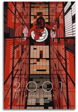 ydhgebn 2001 A Space Odyssey Poster, Wandkunst, Cover-Raum, Vintage-Poster, dekoratives Gemälde für Schlafzimmer, Wohnzimmer, ästhetisches, elegantes Poster, 30 x 45 cm, ungerahmter Stil