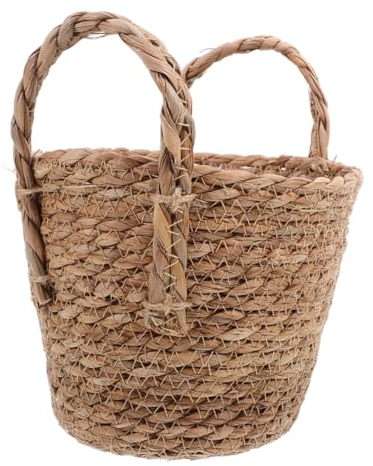 INOOMP Handgefertigter Weidenkorb Für Pflanzen Mittelgroßer Seegras Blumentopf Rustikaler Aufbewahrungskorb Für Innen Und Außenbereich Für Sukkulenten Und Dekoration