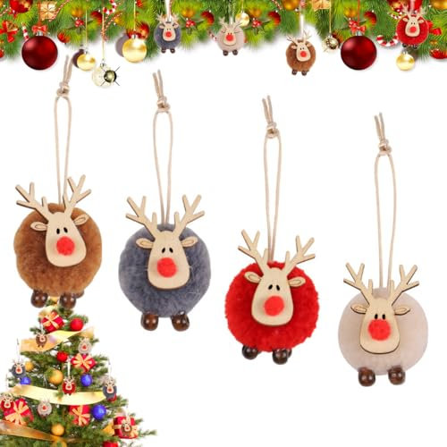 8 Piezas Navidad Colgante de Fieltro Ciervo Alce, Colgantes Creativos de Fieltro de Alce, Navidad Colgante de Adornos Arbol Navidad para Arbol de Navidad, Decoración de Fiesta, Decoración del Hogar