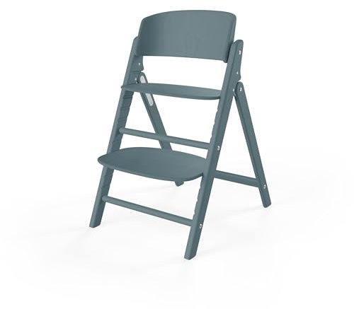 CYBEX Gold CLICK & FOLD Hochstuhl, Mitwachsend, 3-99 Jahre, Verwendbar ab Geburt durch separate Aufsätze, Buchenholz, Stone Blue