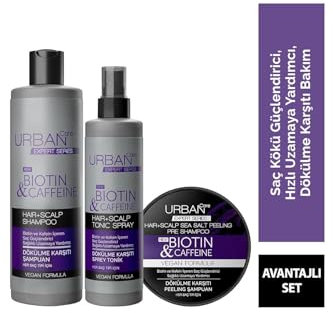 Urban Care Expert Series Biotin und Koffein Anti-Shedding Hair Tonic - Shampoo - Peeling Shampoo - SHAMPOO-SET