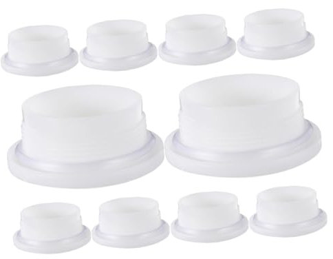 COSMEVIVI 10 Pezzi caschetto antinfortunistica copriabiti antipolvere tappo del tamburo dell'olio Sabbia botte secchio plastica tappo del tamburo di plastica tappo barilotto bianca