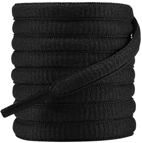 Dafannis Lacets ovales pour chaussures de sport, 2 paires de lacets demi-ronds pour baskets, chaussures de course, chaussures de basket et baskets