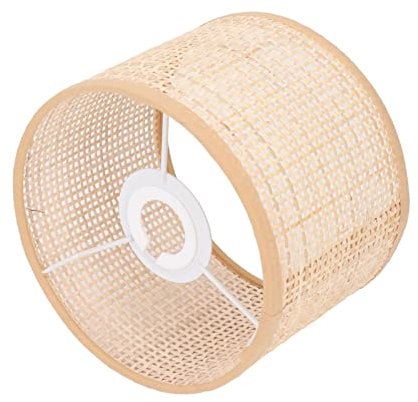 Rattan-Lampenschirm, Gewebter Korb, Vintage-Kronleuchter für Tisch- und Stehleuchte, E27, E14