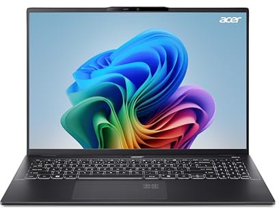 Acer Swift 16 AI OLED (SF16-51T-7159) Copilot+ PC, AI Laptop, 47 Tops, 16 WQ2.8K OLED 120Hz Touch-Display, Intel Core Ultra 7 258V, 32GB RAM, 1TB SSD, Intel Arc Grafik 140V, Windows 11, QWERTZ Layout