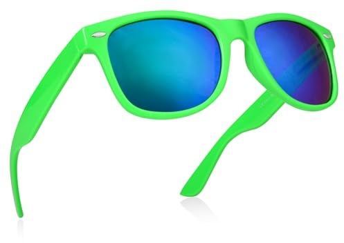 Miobo Retro Sonnenbrille, verspiegelt, Nerd-Design, Unisex, Club-Stil, UV400