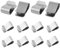 Edelstahl Feder U-Clip, Befestigungsklammern 21,4 x 12 mm, Rostfreier Stahl Feder U Klammer, Metallclip Silber Wiederverwendbar für Lichtschachtabdeckungen Kellerschachtabdeckungen Gitter, 12 Stück