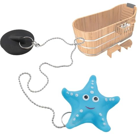 Badewannenstöpsel mit Kette – Badewannenstöpsel aus Gummi und Kette | Waschbeckenstöpsel mit süßer Kette | Abflussstopfen aus Gummi | schwimmender Abflussstopfen aus Gummi