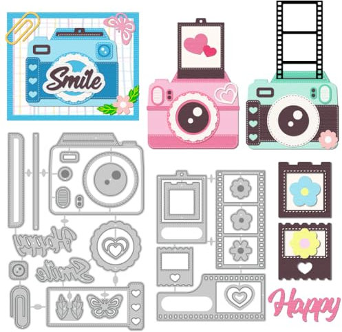 DELORIGIN Kamera Foto Stanzformen Kartenherstellung Stanzschablone Aus Karbonstahl Stanzungen Scrapbooking Stanzschablonen Neuheiten 2025 Prägeschablonen Für Grußkarten Bastelpapier Alben