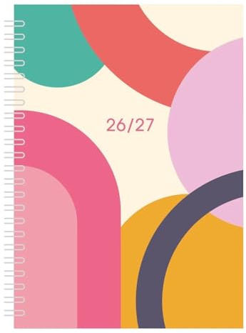 Schülerkalender 2025-2026, A5, Hardcover, Wochenansicht, Spiralbindung, verschiedene Designs (Bold Bright You)