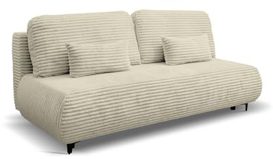 VENASI MÖBEL Ecksofa mit Schlaffunktion und Bettkasten Schlafsofa Boucle Cloud (Beige)