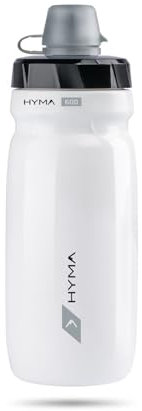 R1 Raceone Borraccia da Bici HYMA con COVER da 600 CC, Colore BIANCO, Realizzata in Italia