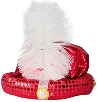 Generisch Aladdin Hut Kinder | Sultan Männer Kopftuch |Mit Feder und Perle, wunderschöner Sultan-Turban für Herren, Kopfwickel, Pailletten-Design für Männer