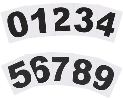 PATIKIL 76mm Reflective Number Stickers 0-9, Black, 2 Set | Vinyl Mailbox Number Decals, Self-Adhesive Stickers, for Outside Cars, Doors, Windows Signs, Indoor, Outdoor
