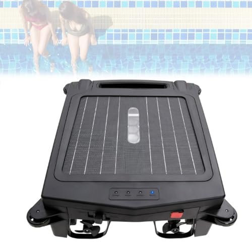 Robot Limpiafondos Automático 450um, Desnatador Automático De Piscinas Con Doble Motor De 8W, Velocidad De Movimiento 5-10 Metros Por Minuto, Función De Indicador LED, 4 Ruedas, Baterías De Litio Y Ca