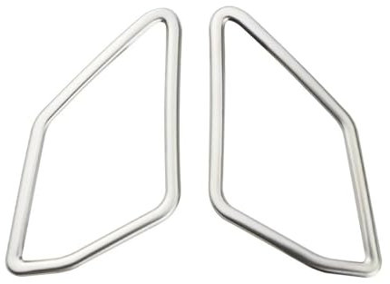 DFOF G 2 Pezzi ABS/Acciaio per VW per T-ROC per TROC 2018-2023 Adesivi per Copertura Cerchio Altoparlante Audio per finestrino Anteriore Auto Decorazione(Steel Sliver)