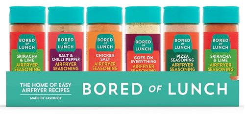 Bored of Lunch Air Fryer Seasonings 6 Pack | From Author Nathan Anthony AKA Boredoflunch | 5 Different Unique Flavours - Air Fryer Cooking Kit | UK Made