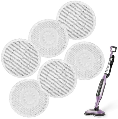 Gaethra Replacement Steam Mop Pads 6PCS Compatible with Shark S7000AMZ S7001 T2 T21 U6002, Highly Absorbent Machine Washable Pads, No Lint Shedding for Hard Floors Marble Concrete Laminate Bamboo