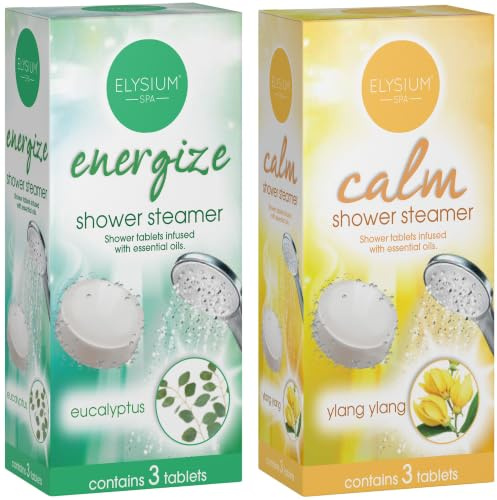Shower Steamers Aromatherapy – Pack of 6 (Eucalyptus & Ylang Ylang) – Essential Oil Shower Tablets for Relaxation, Sinus Relief & Stress Relief – Spa Self Care Gifts for Women & Men