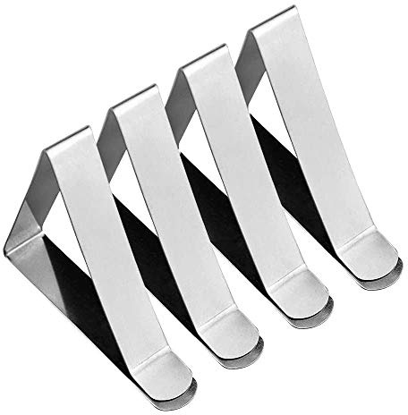 Remingtape 4 StüCk Edelstahl Tisch Decken Clip, rutschfeste Verstellbare Tisch Decken Klemmen Clip Tisch Decken Halter für Party Picknick