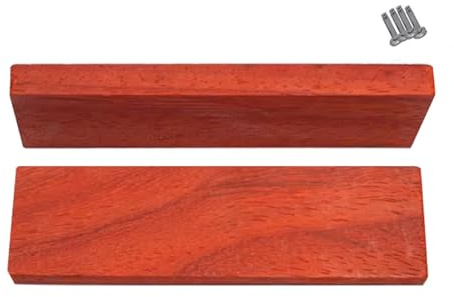 KPHYMOD 2 Pack Scales Wood Handle Blanks for Knife Pre-Cut Padauk Sheets Engraved Decorative Guitar Bodies, Necks