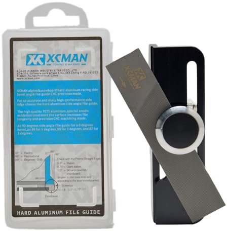 XCMAN Alpine Ski Snowboard Hard Aluminum Racing Side Edge Bevel Angle File Guide CNC Made with Clamp Device-1°