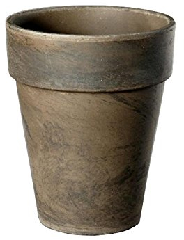 meindekoartikel Blumentopf Marmoriert aus Ton (Hell oder Basalt) - Übertopf Pflanztopf - Verschiedene Größen (Ø 14 cm - Höhe 17 cm, Basalt-Marmoriert)
